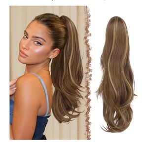 FESHFEN Drawstring Ponytail Extension, 20 inch